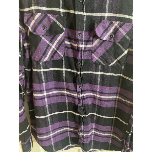 Nickelodeon Rugrats Crew On Back Purple Button Up Flannel Size Women’s L - Picture 3 of 16